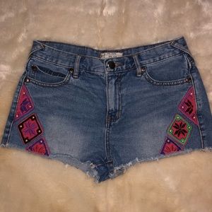 Free People Light Wash Denim Shorts